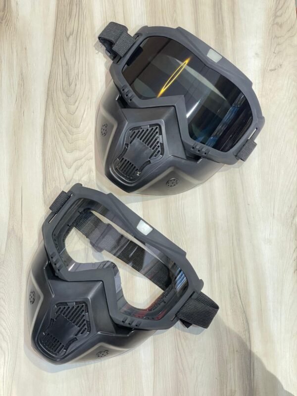 Dustproof Goggle Mask Anti Scratch UV Protective Open Face & Eyewear Windproof Dirt Shield Adjustable Strap Soft Foam Padded Detachable for Cycling Bike Off Road Racing Riding