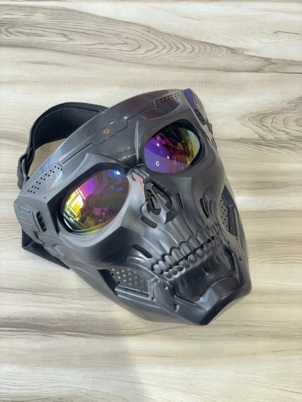 Full‑Face Airsoft Skull Mask with PC Lens Eye Protection