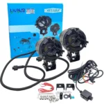 LIUHJG LIU HJG Mercedes Y Lens Foglight with Dimmer Controller Wiring Harness Kit Ultra Wide Dual Intensity LED Driving Fog Lights White/Yellow (2*45W = 90W Total) Universal For...