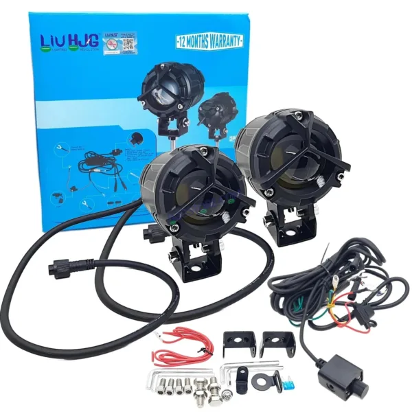 LIUHJG LIU HJG Mercedes Y Lens Foglight with Dimmer Controller Wiring Harness Kit Ultra Wide Dual Intensity LED Driving Fog Lights White/Yellow (2*45W = 90W Total) Universal For...